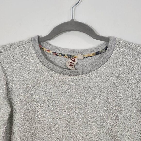 Dolan Left Coast Collection Gray Metallic Textured Knit Sweatshirt Size Small - Picture 3 of 7